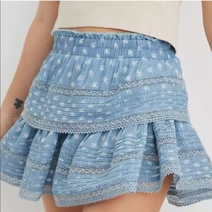 Aerie Rock 'n' Ruffle Printed Mini Skirt